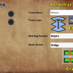 Setup the league and create your own team with your choice of name, logo, colors, faction, and home arena.