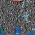 On the asteroid surface, look for loose rocks to destroy for ores and minerals.